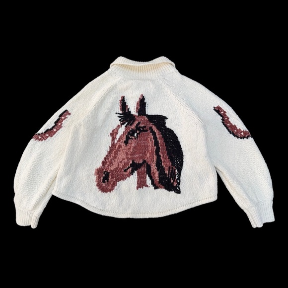 Anthropologie Horse Cardigan Graphic Western Pilcro Sweater